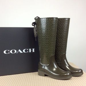 coach signature rain boots